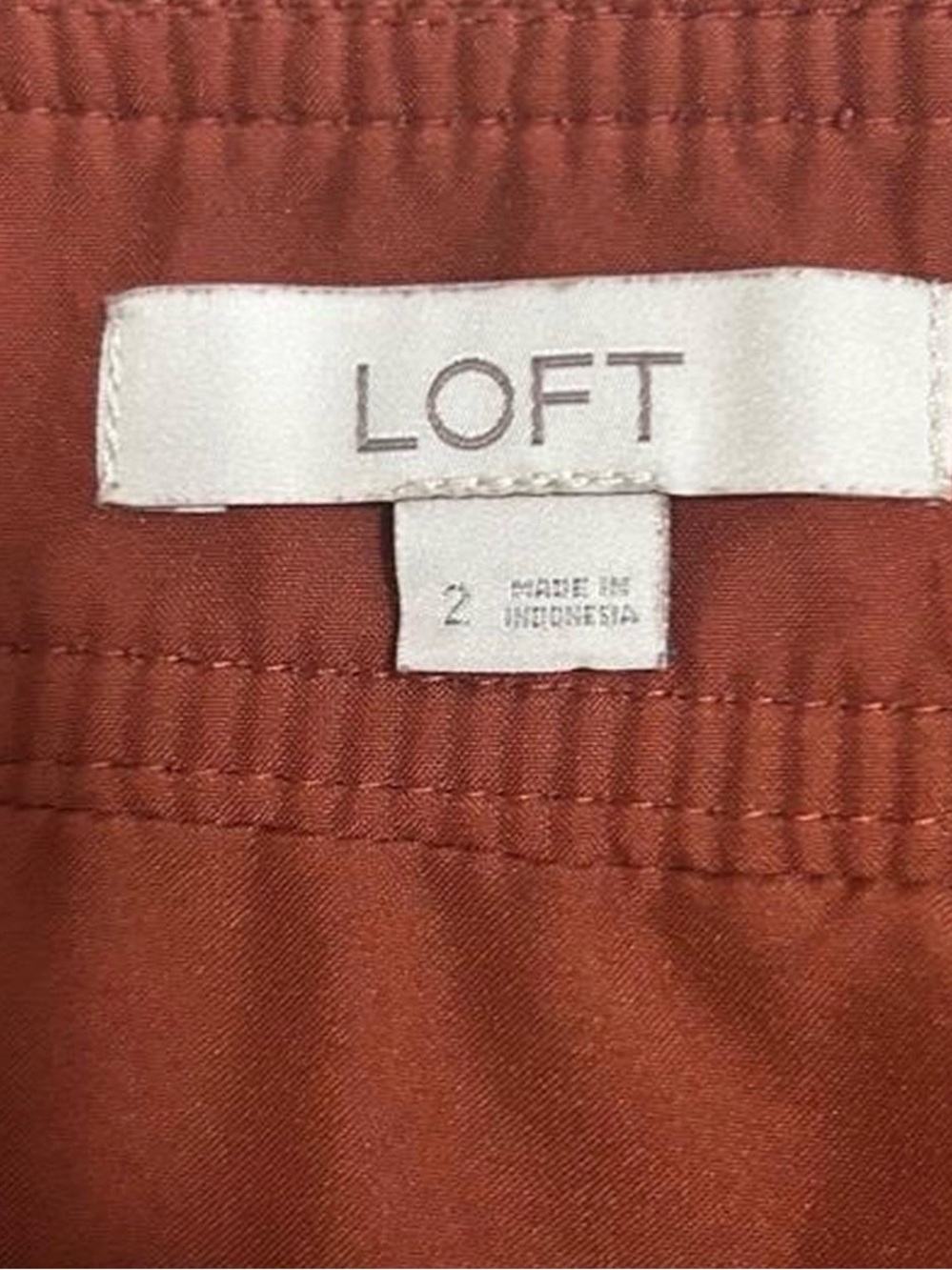 LOFT burnt orange mini skirt with pockets - Picture 2 of 4